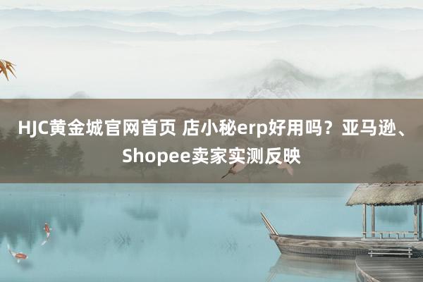 HJC黄金城官网首页 店小秘erp好用吗？亚马逊、Shopee卖家实测反映