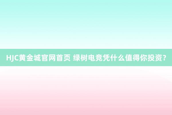 HJC黄金城官网首页 绿树电竞凭什么值得你投资？