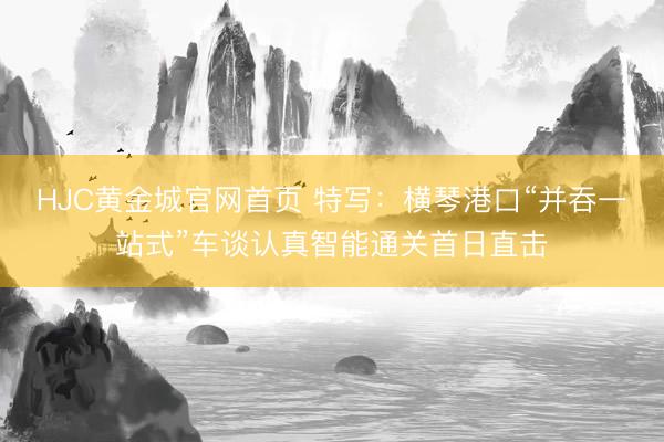 HJC黄金城官网首页 特写：横琴港口“并吞一站式”车谈认真智能通关首日直击