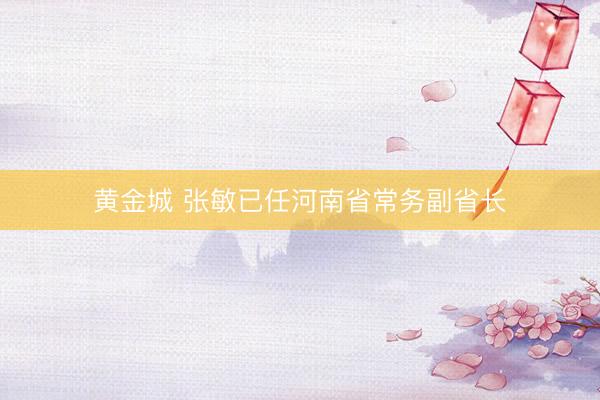 黄金城 张敏已任河南省常务副省长